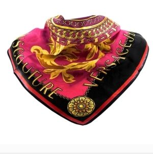 VERSACE BAROCCO MEDUSA LARGE SILK FOULARD SILK SCARF